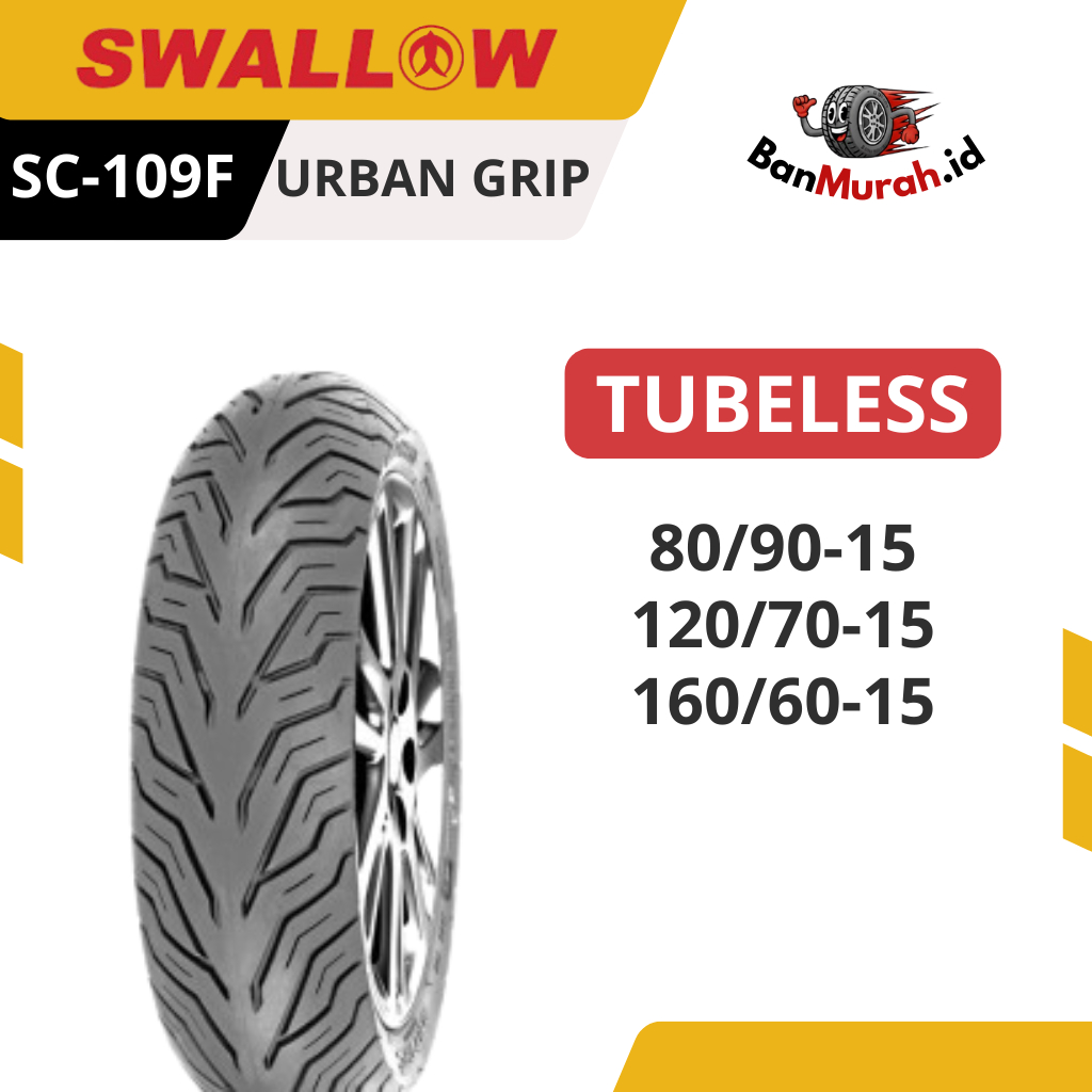 Ban Luar Motor Swallow SC-109 F Urban Grip 80/90 120/70 160/60 Ring 15 TUBELESS