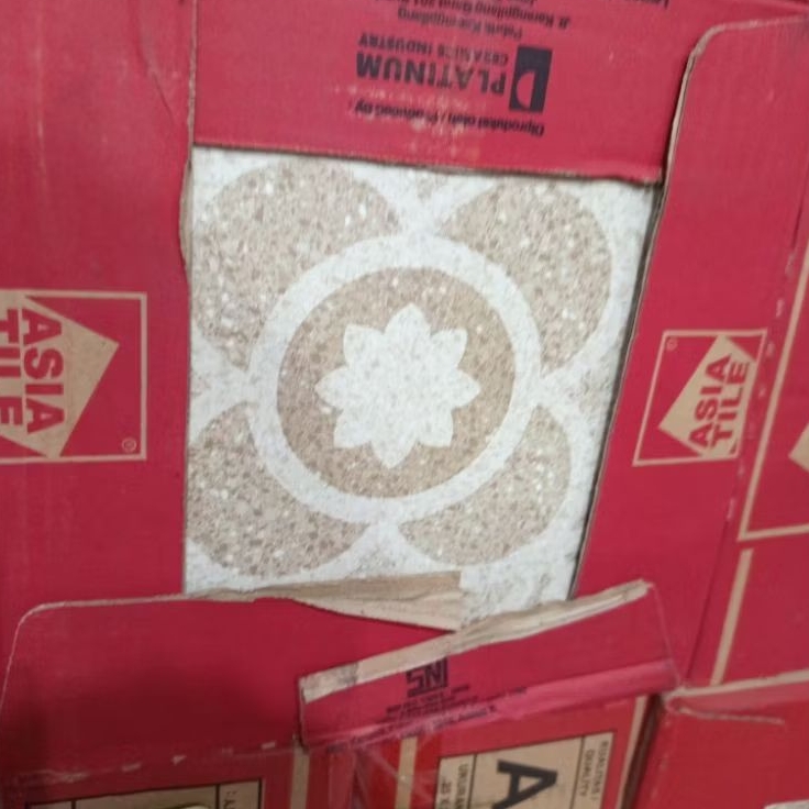 keramik lantai minimalis 25x25 cm Roma brown docor ( Asia tile )