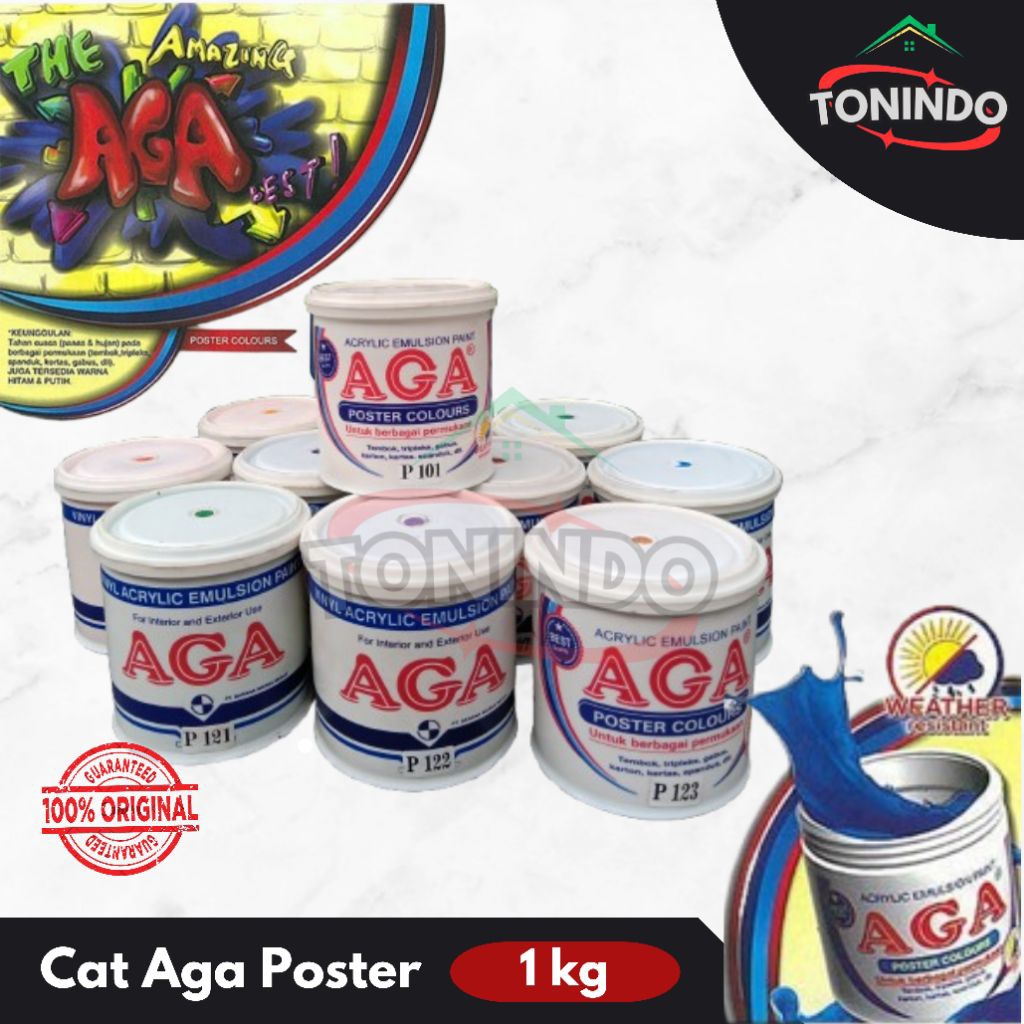 Cat Acrylic AGA Poster 1 kg - Untuk cat gabus, triplek, kertas, spanduk, karton