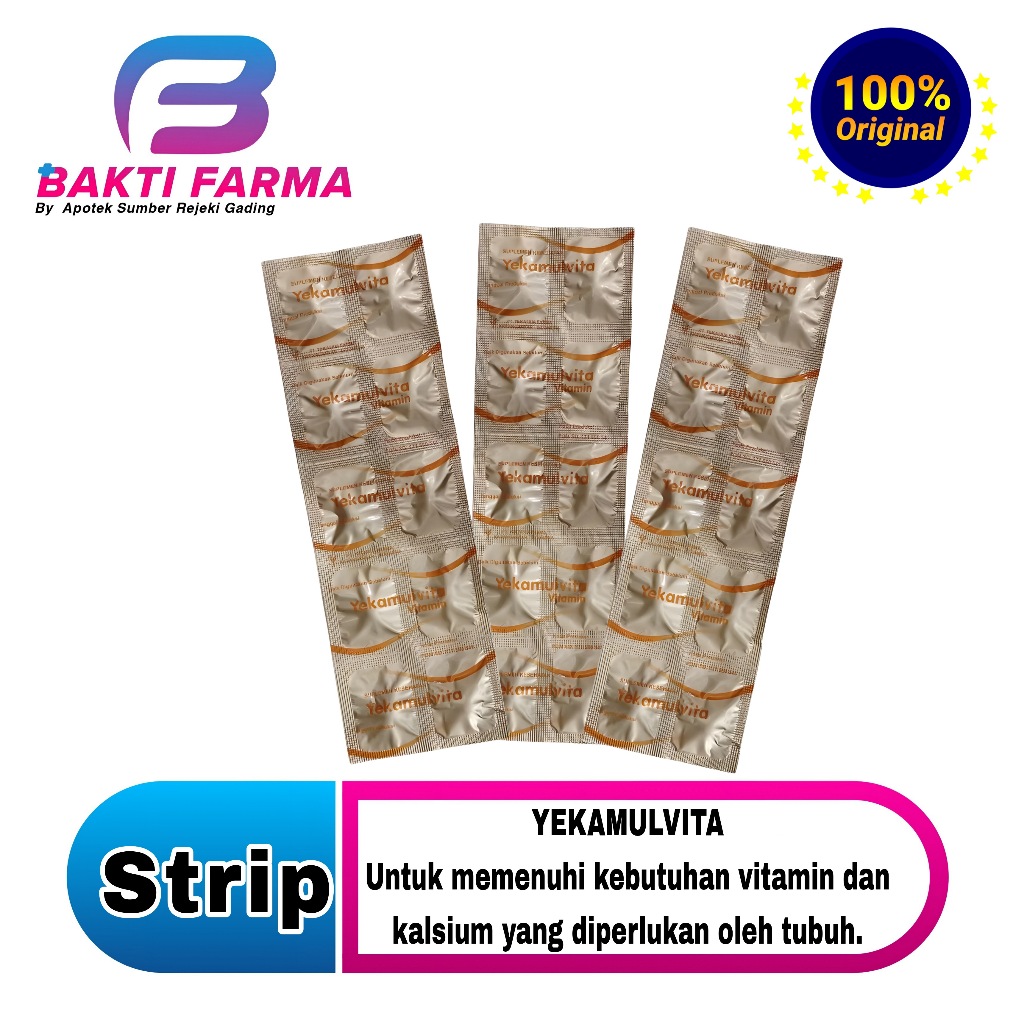 YEKAMULVITA Strip 10 Kaplet (Vitamin Untuk Nutrisi Mata Yang SEHAT)
