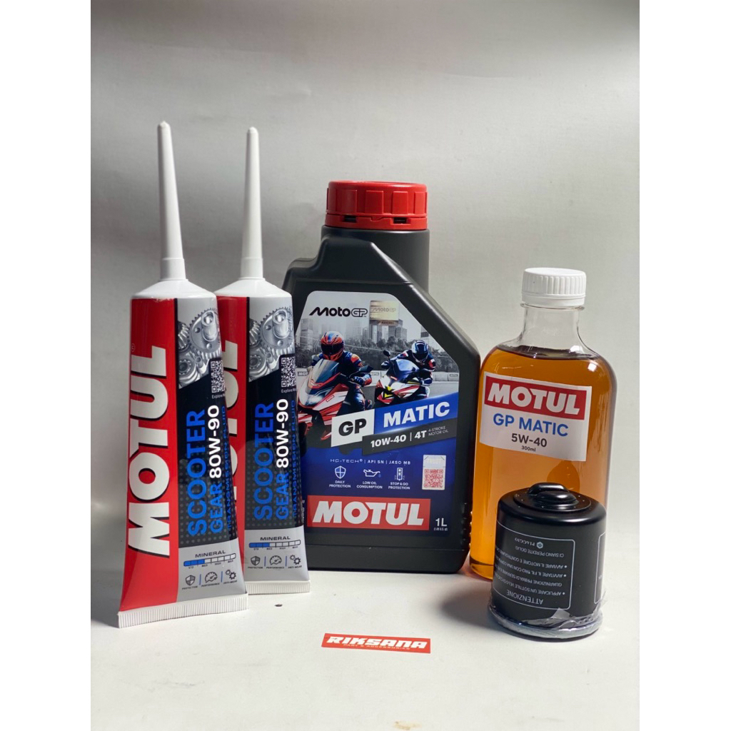 Paket Oli Mesin Vespa Matic 1,3 Liter Oli Gardan dan Filter Oli Original untuk Vespa Sprint Primaver
