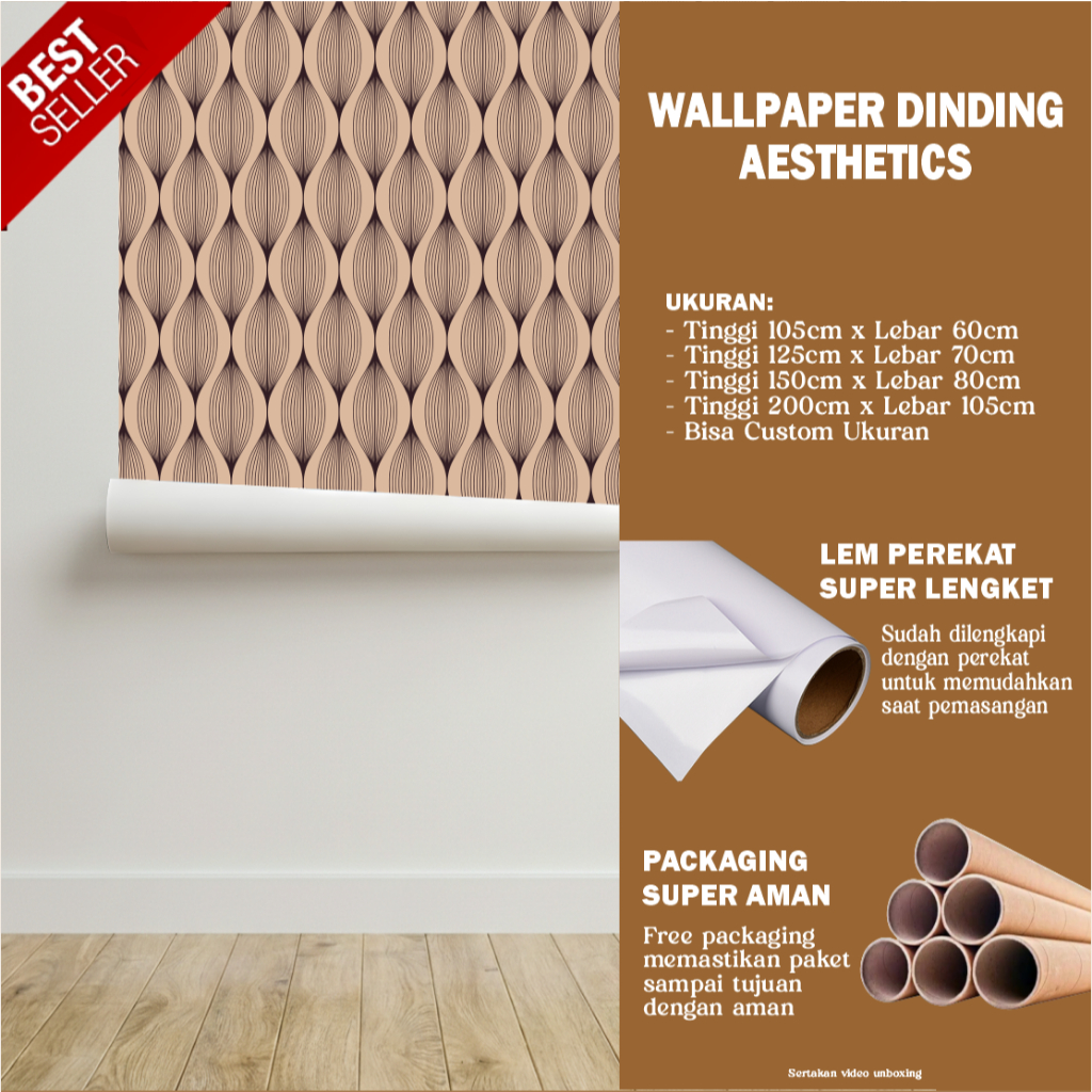 Wallpaper Stiker Dinding Kamar Tidur, Wallpaper dekorasi dinding Desain Estetik