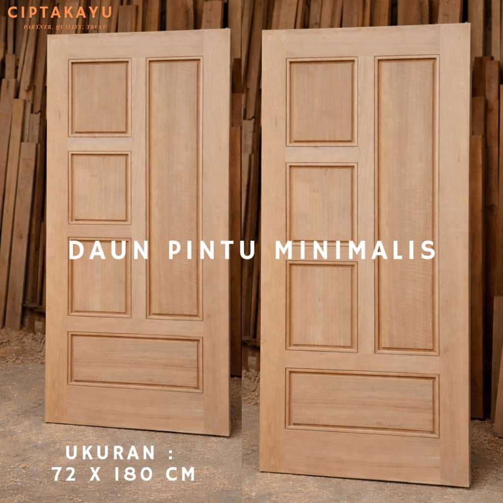 Pintu Kayu Meranti Ukuran 72x180cm Untuk Rumah Interior Tahan Lama