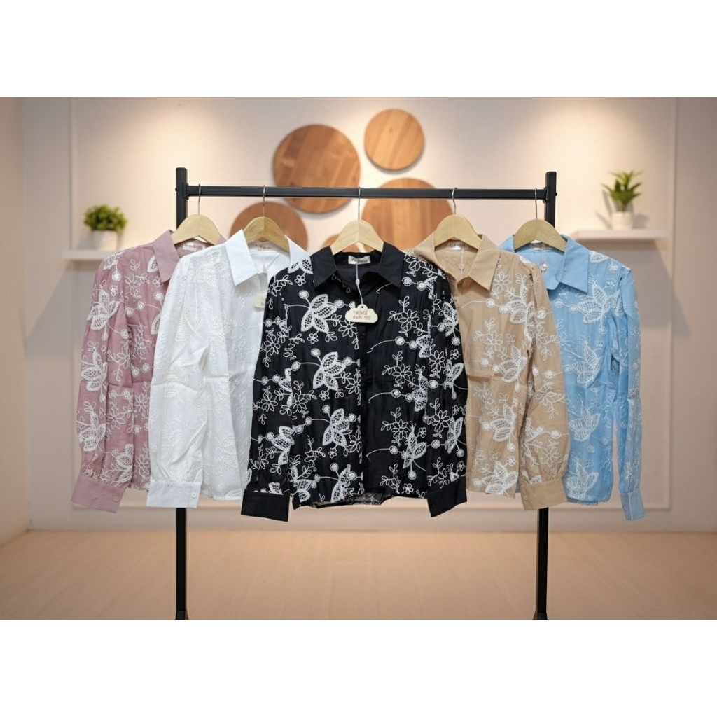 kemeja wanita motif bordir