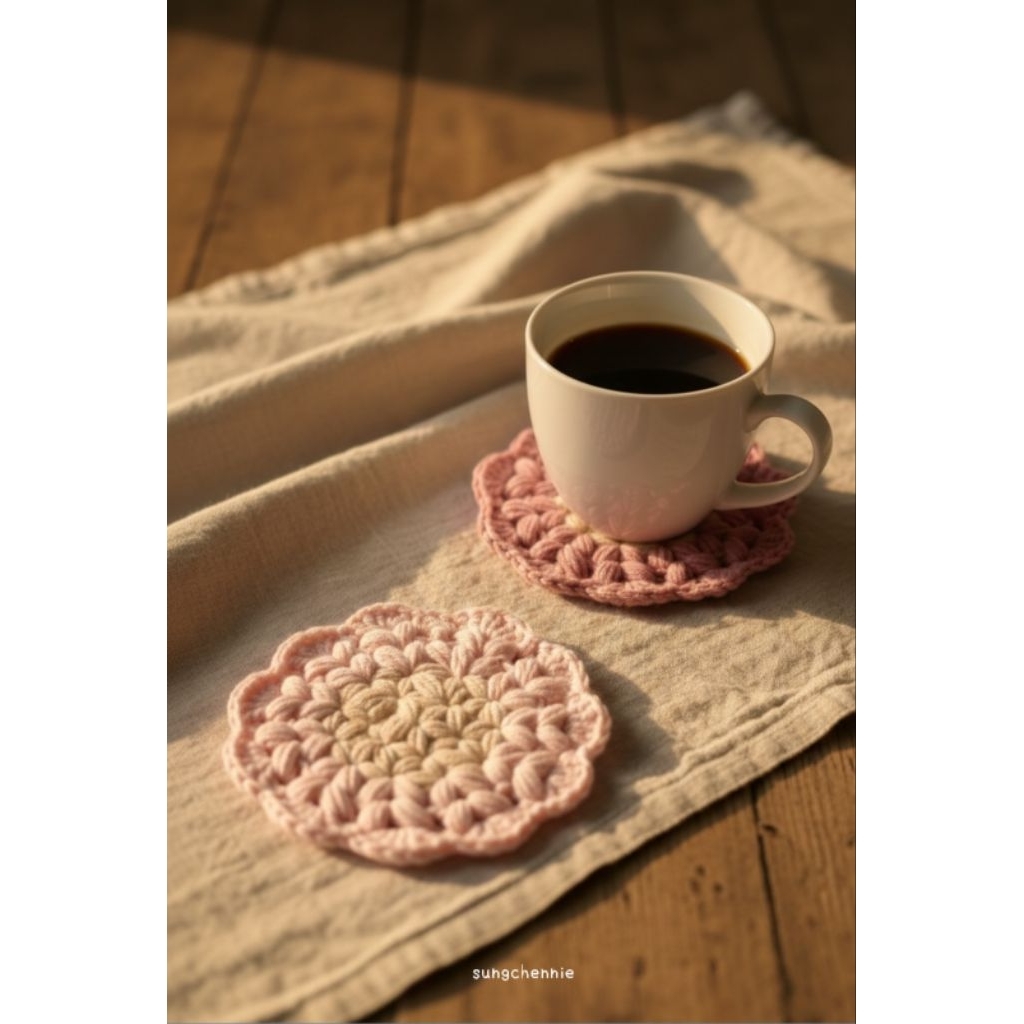 CROCHET COASTER/COASTER RAJUT "Jasmine Love"