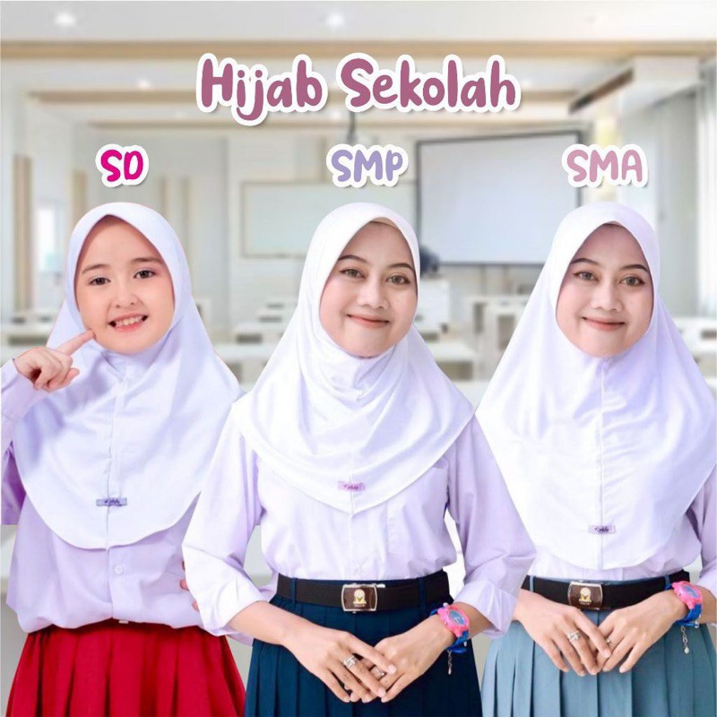 Hijab Anak Sekolah SD-SMP-SMA //Hijab instan sport Olahraga Pinguin Jersey Premium