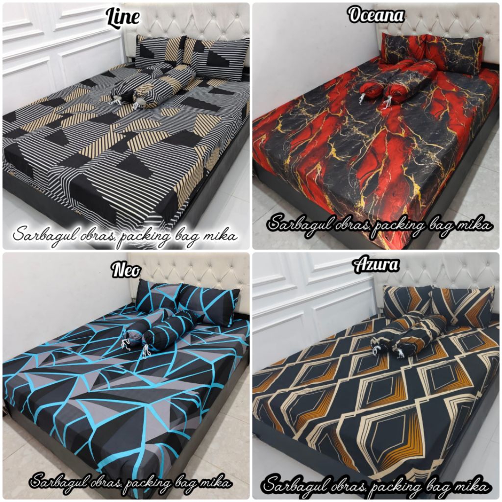 Sprei karet Sprei homemade homemade motif abstrak STAR GOLD FISHNET BLACK BEXLEY