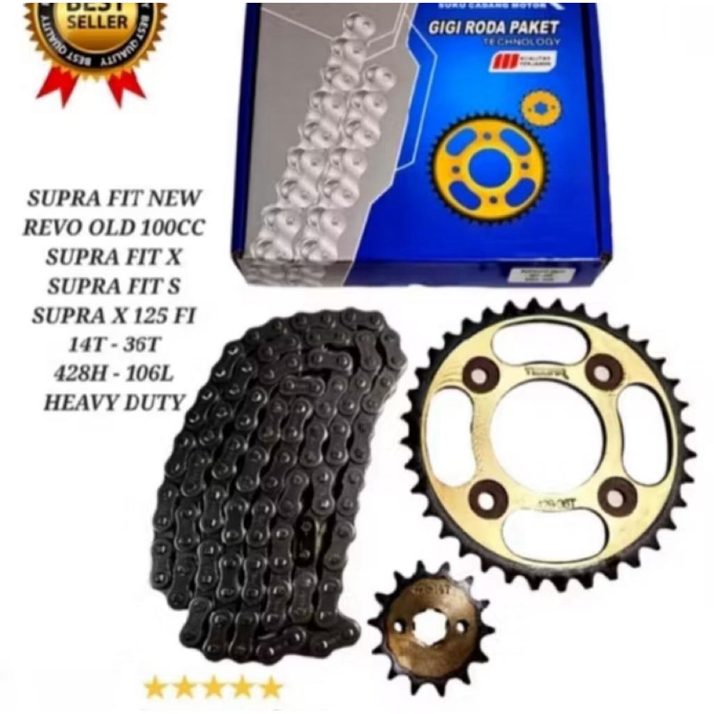 GEAR GIR SET PAKET+RANTAI 36/14T REVO FIT/REVO F1