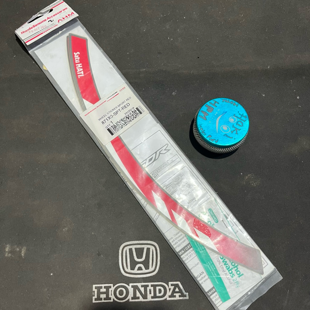Stiker Sticker velg Honda Sport Velg 17 CBR 150R Sonic 150R warna merah Original AHM 871X0-SPT-RED