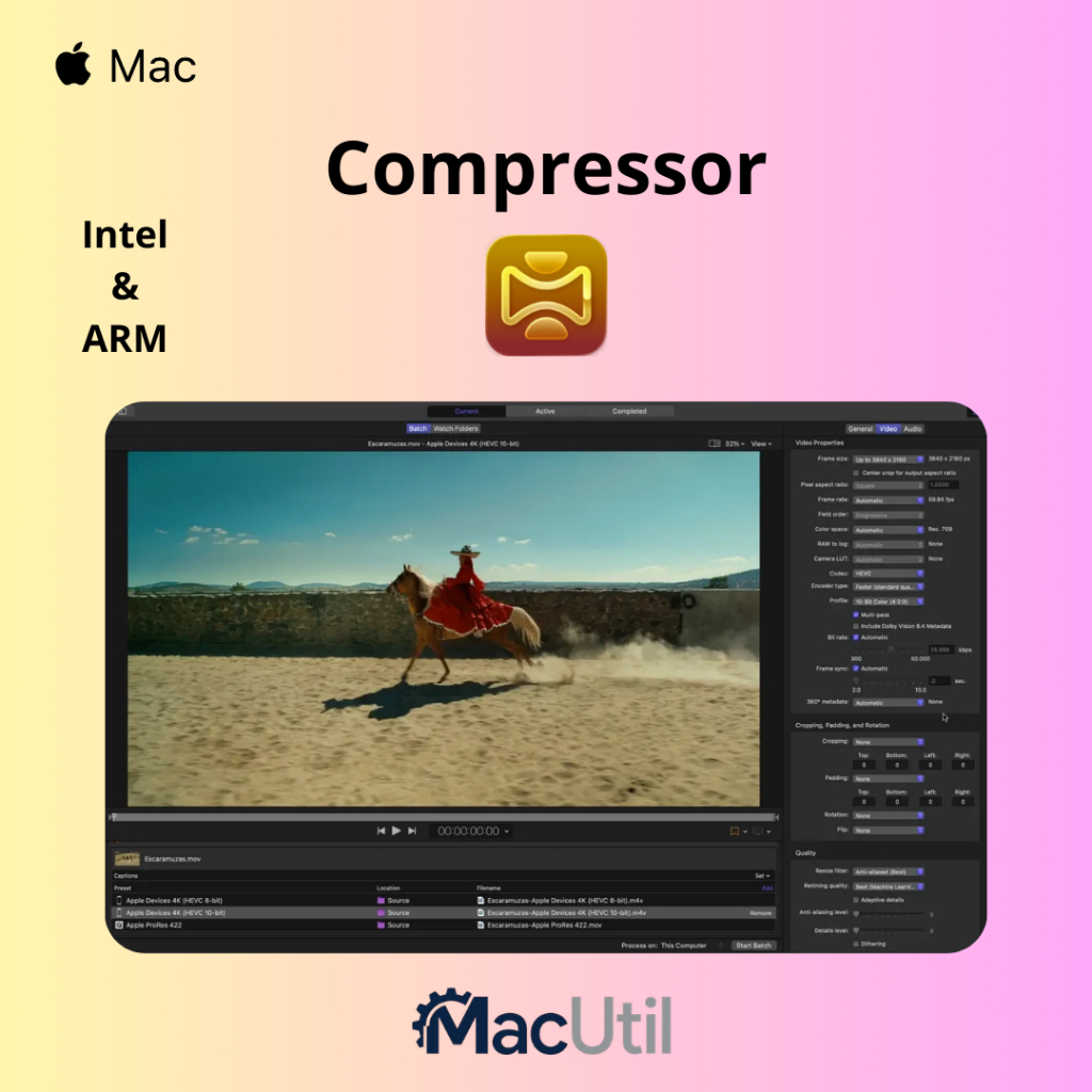 Compressor | Render Video Mac Full Version | Support Chip M1 - M5 & Intel | Lifetime Bebas Virus