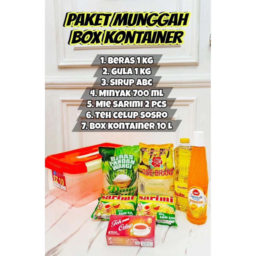 Paket Munggahan Sembako Box Container / Paket Sembako Idul Fitri / Paket lebaran sembako Hampers Box