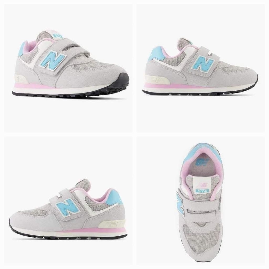 New Balance KIDS 574 Grey Blue Pink Sneakers Shoes Kode Produk: NEWPV574NB1