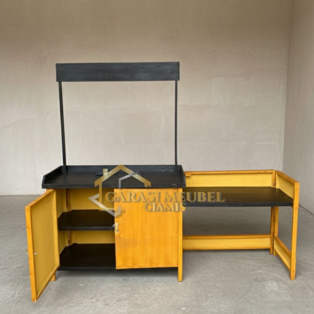 Meja Booth Lipat Portable Pakai Pintu + Meja kompor 2 Tungku / Meja Booth / Booth / Booth Portable /