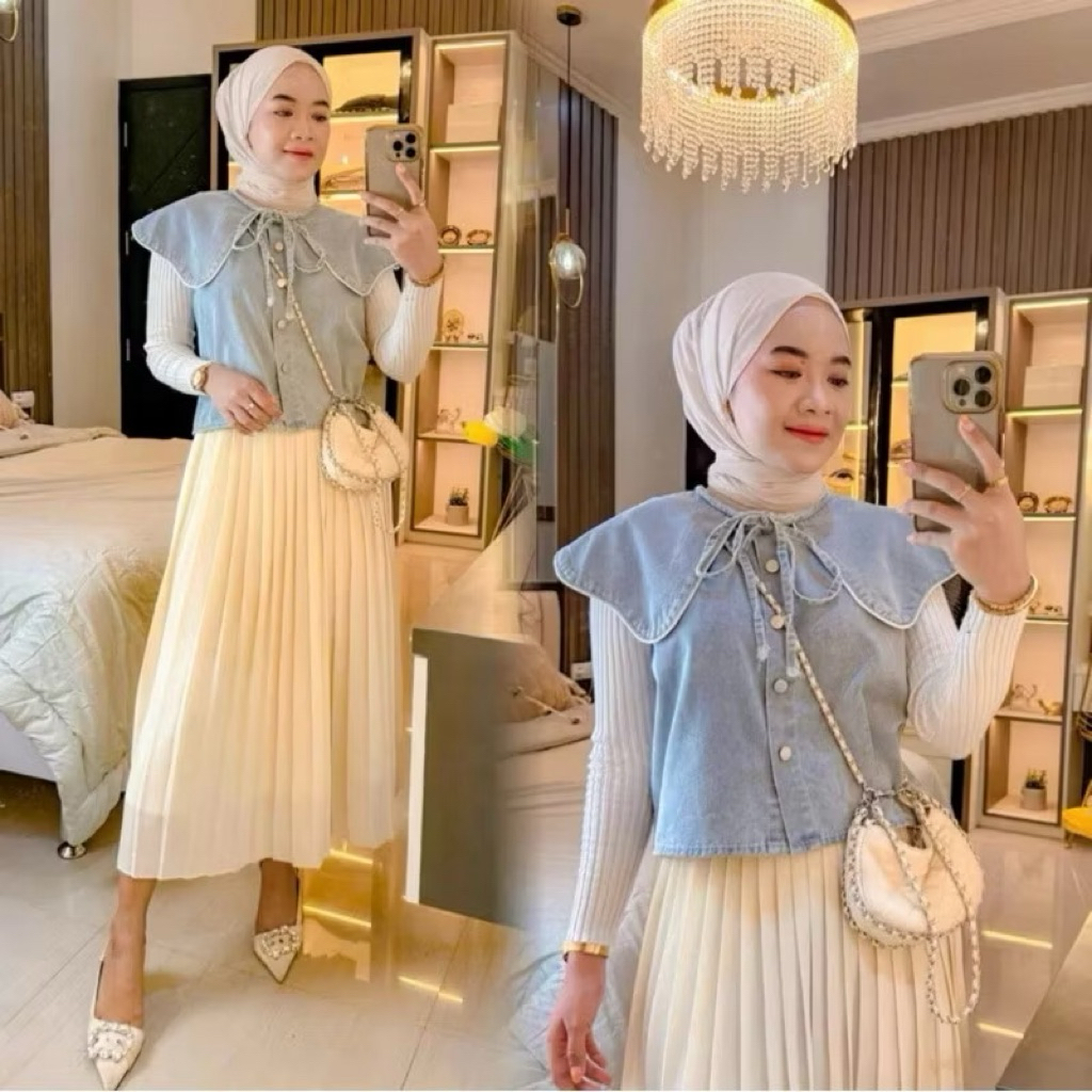 HAMARA OUTER PITA KERAH SAILOR MOTIF BORDIR // OUTER BORDIR WANITA