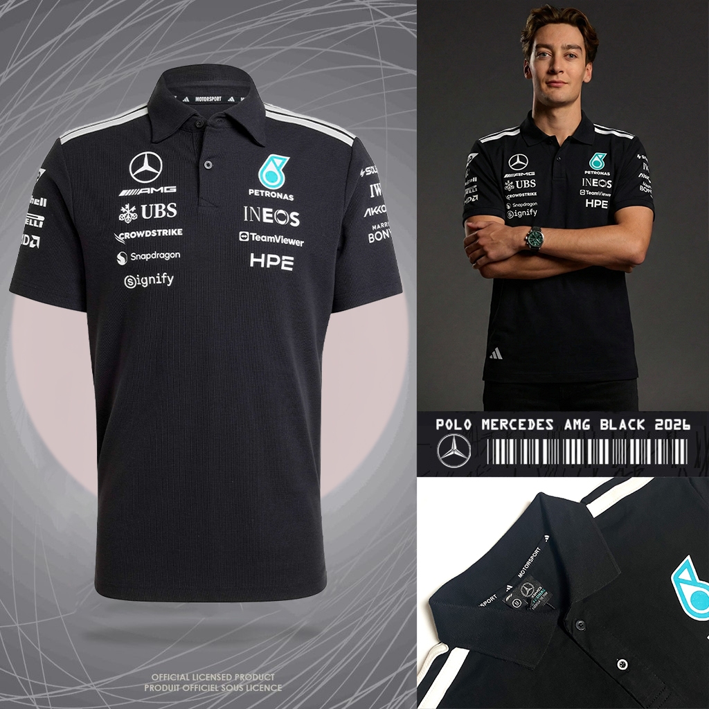 KASO POLO MERCEDES AMG F1 2026 BLACK PREMIUM TSHIRT MERCEDES RACCING FORMULA ONE 1 HITAM