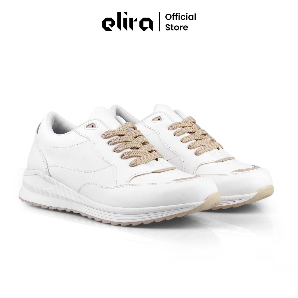 ELIRA Sepatu Sneakers Kasual Wanita FREYA Cream Pink White Casual Shoes Women