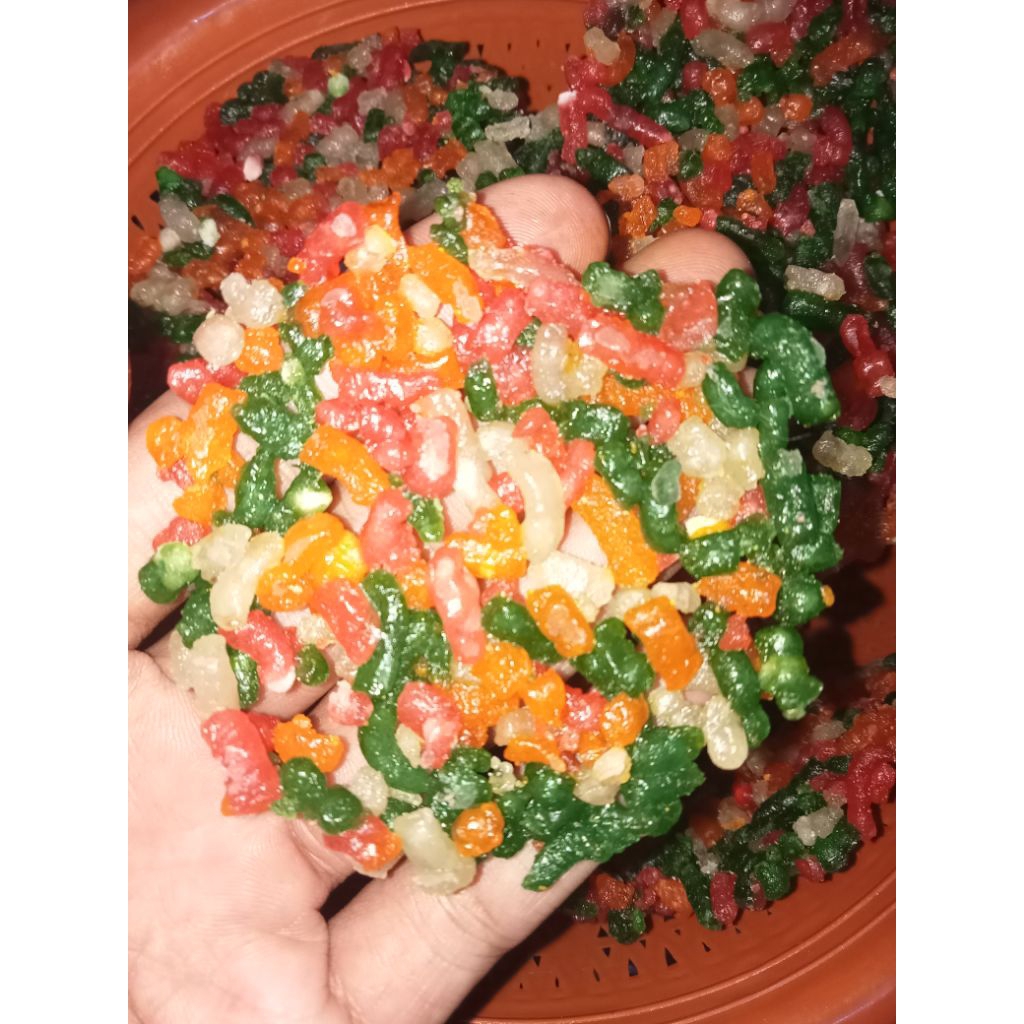 Rengginang mentah warna warni - 750 gram