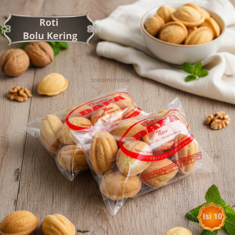 Roti Bolu Kering Manis Gurih / Roti Plemben  / Isi 10 Pcs / Jajan Bolu Kering / Kue Bulus Murah