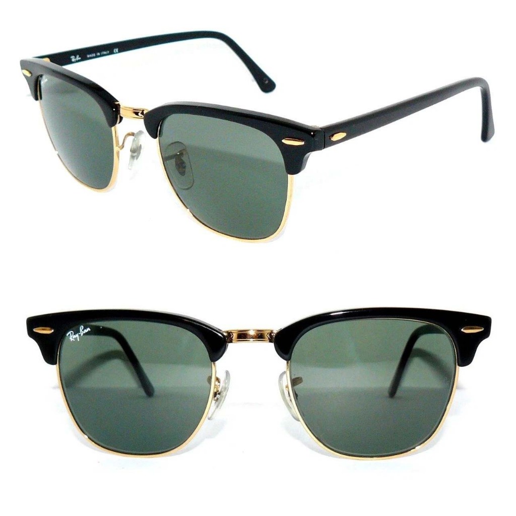 Kacamata Rayban Clubmaster RB3016 W0365 Black Gold Original