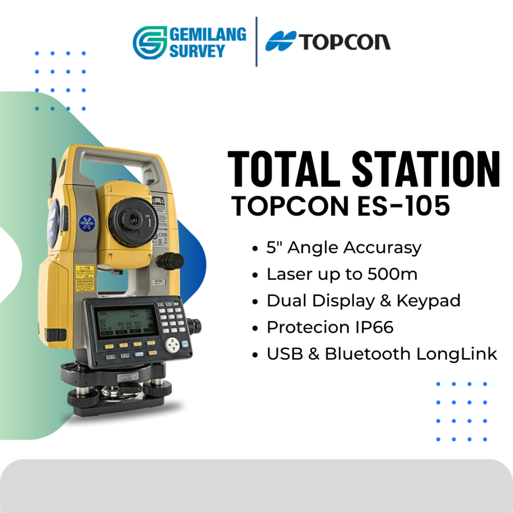Total Station Topcon ES-105 Sudah USB Flashdisk Second