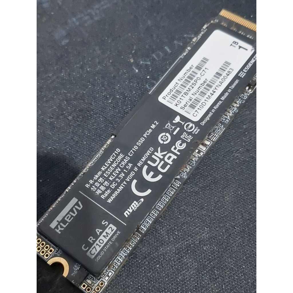 ssd nvme Klevv cras C710 1TB M.2 NVME health 96%