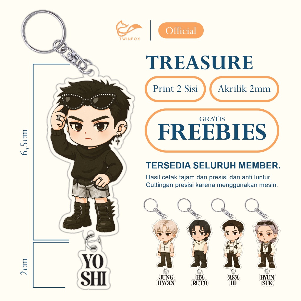 (GRATIS FREEBIES) Gantungan Kunci Kpop Akrilik Kpop Treasure Truz I Kpop Keychain Merchandise