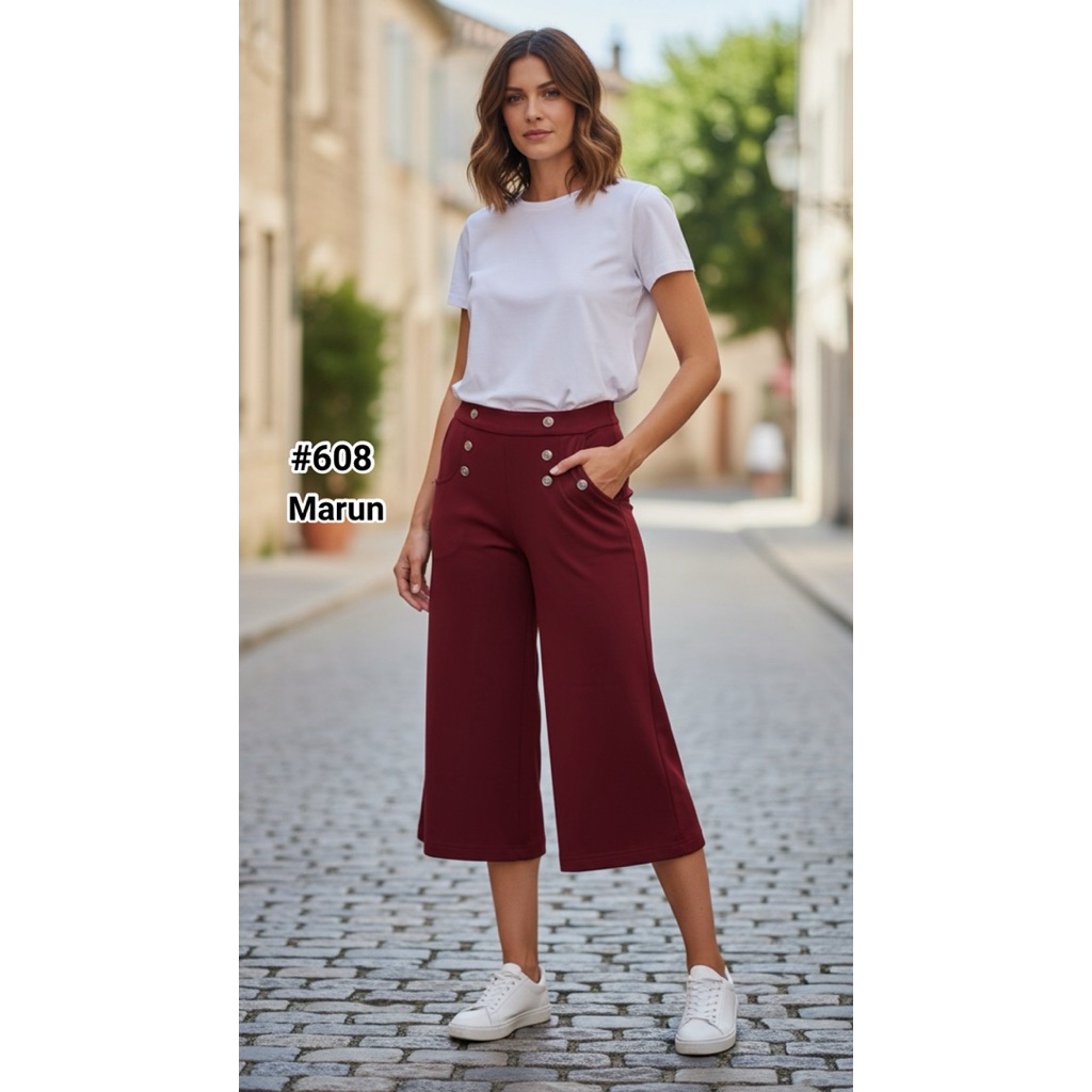 kulot 7/8 Premium Bahan Scuba Super Stretch Super Lembut