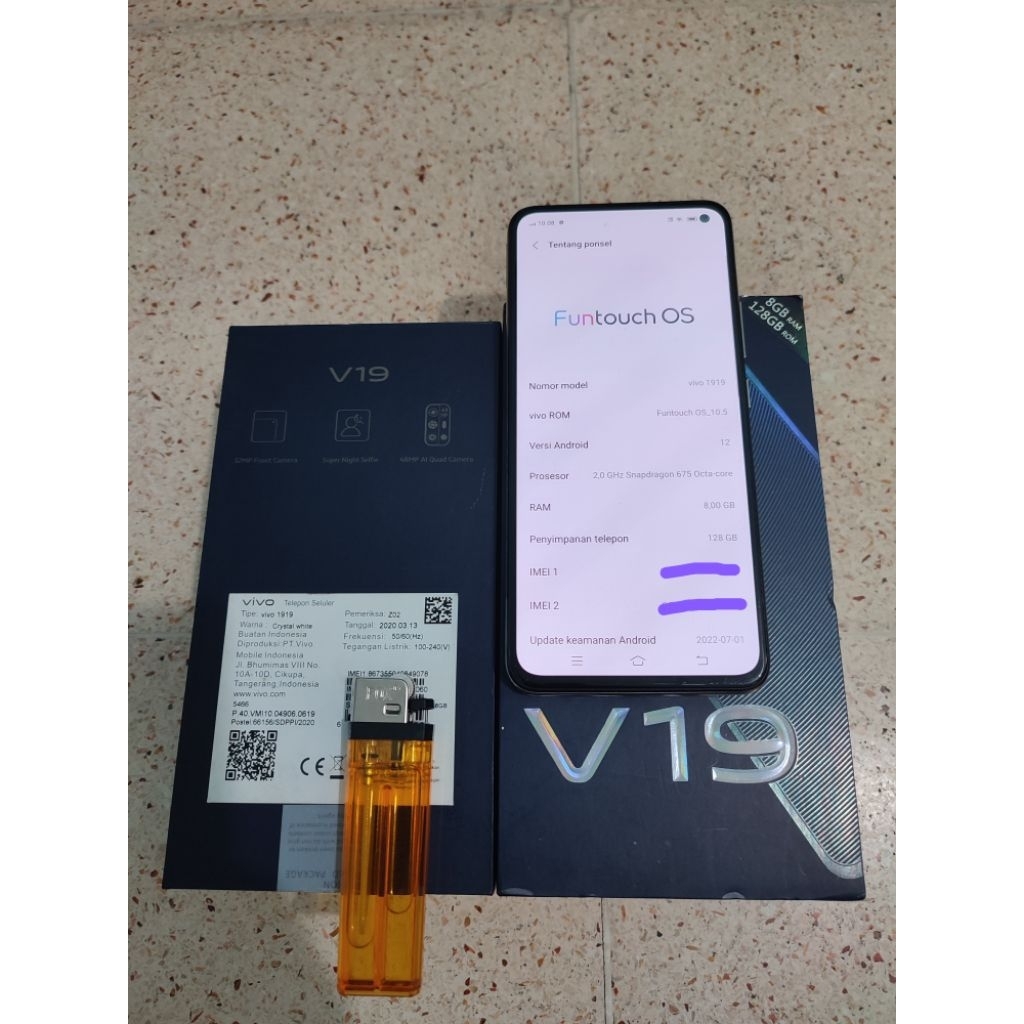 Vivo V19 Ram 8/128gb second
