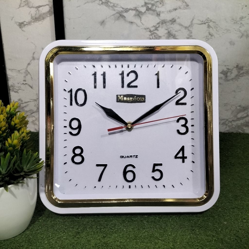 Jam Dinding Maspion Persegi/Bulat (H144W/H555W) - Jam Mewah - Dekorasi rumah