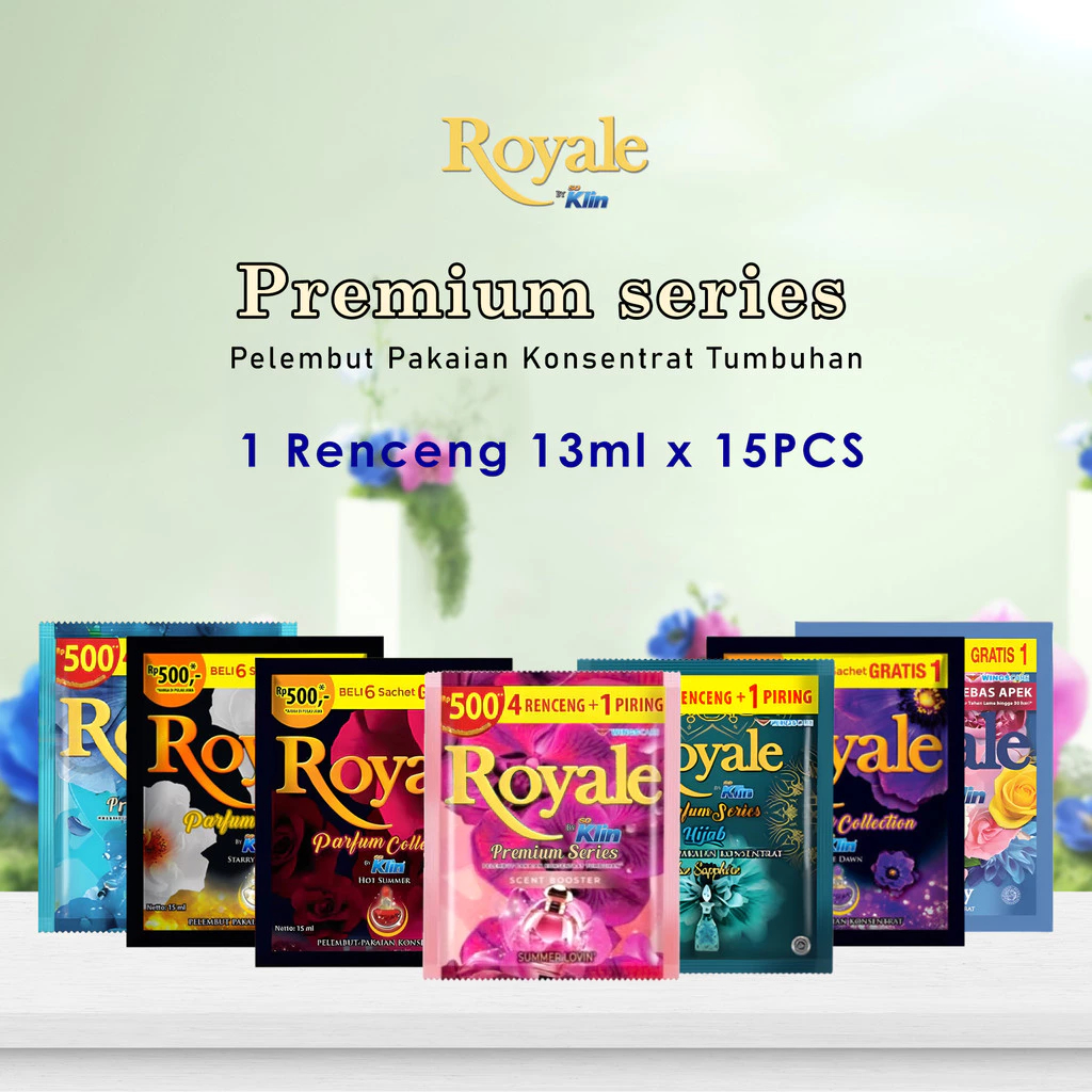 Royale Softener 13mlx12 Sachet [Eceran Rp500] - Pewangi Softener Pakaian Royale Renceng 13ml Sachet
