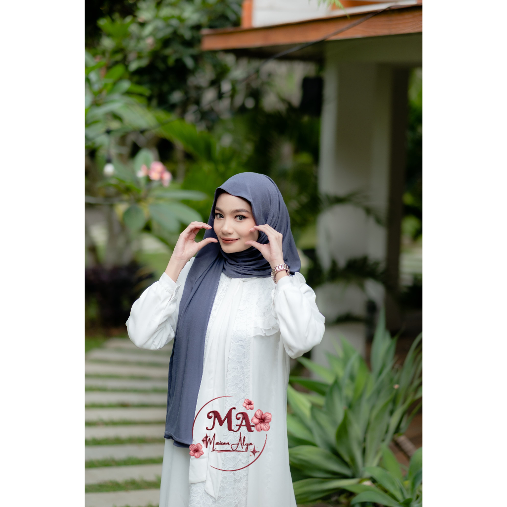 Maiqson Alya - Hijab Pashmina Kaos Rayon Airflow Lembut Tidak Licin