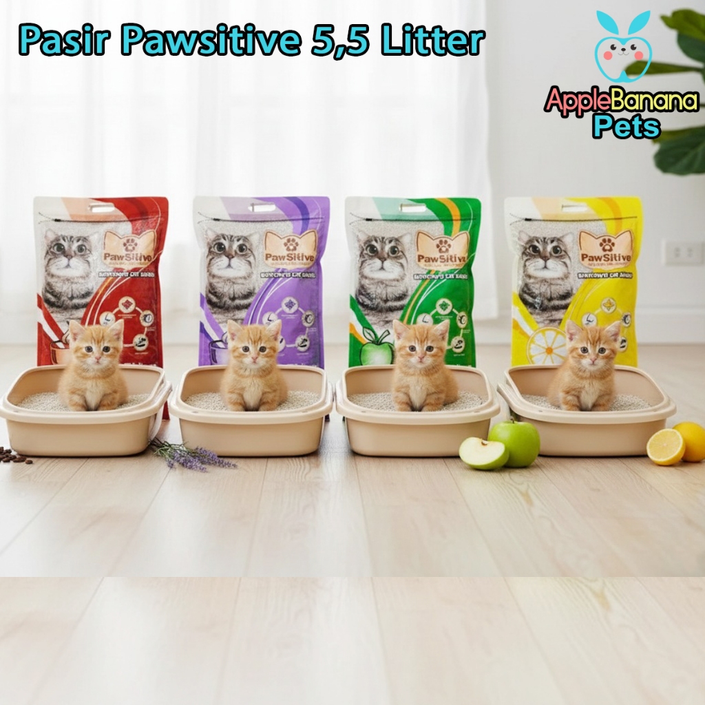 Pasir Kucing Pawsitive 5,5 Liter - Pasir kucing Gumpal wangi - Pasir Gumpal Pawsitive 5.5 L - Pasir 
