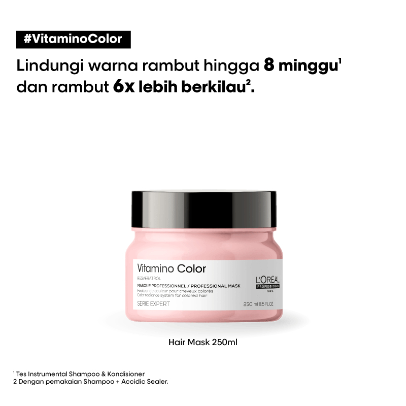 Loreal Serie Expert Vitamino Hair Mask 250ml - Menutrisi, Melembabkan, Perlindungan Warna