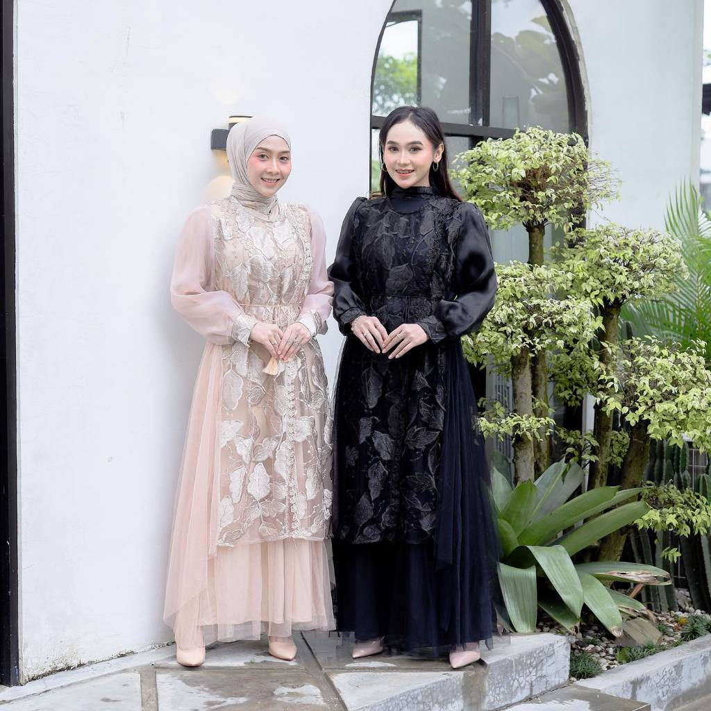 Benang Raja Gamis Brokat Kombinasi Tile Nayelle Royal Lace