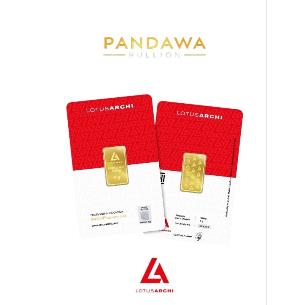 Logam Mulia Emas 5gram Lotus Archi Merah Putih