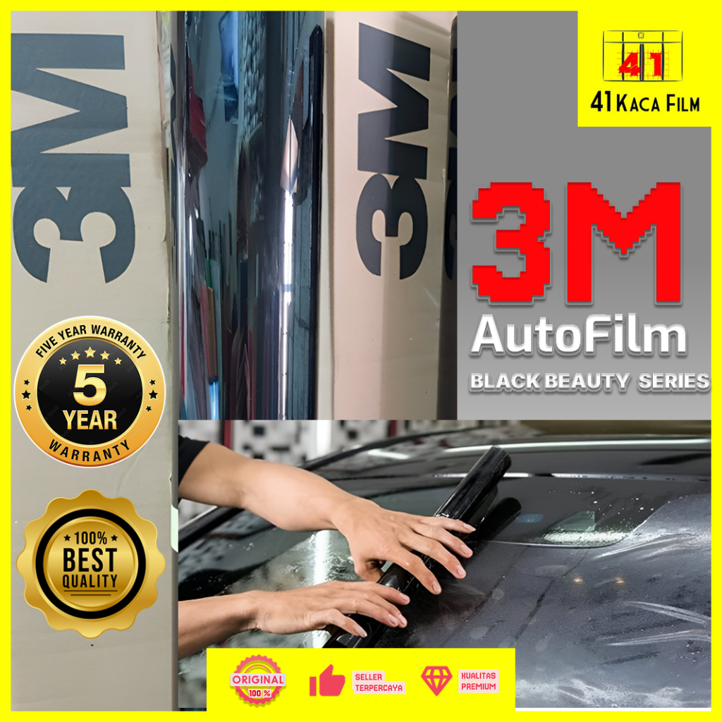 Kaca Film Mobil 3M Black Beauty Asli Original, kaca film mobil merk 3M, kaca film peredam panas
