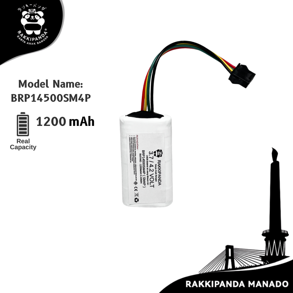 RakkiPanda Baterai Li-ion 14500 1200mAh 3.7V-4.2V