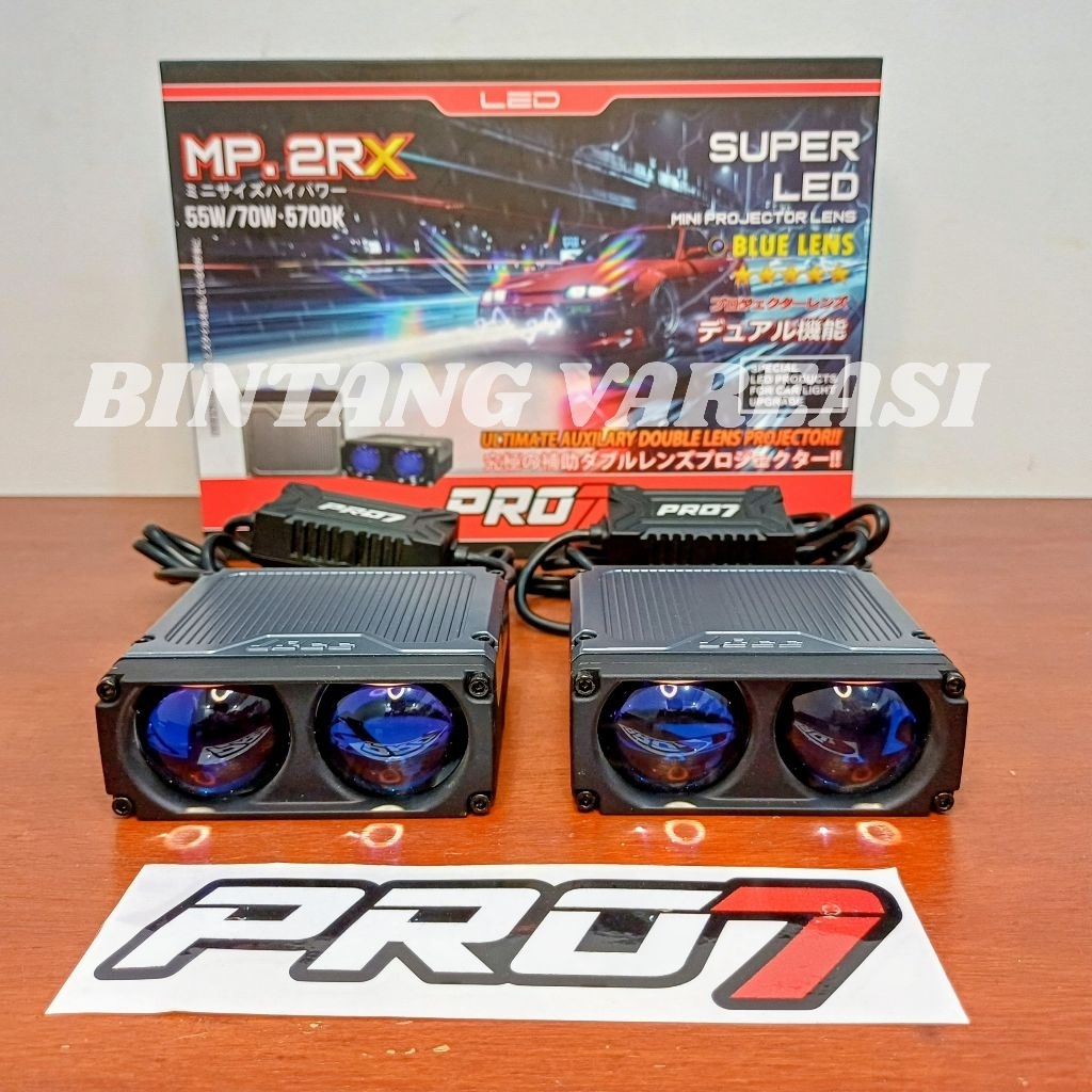 PRO7 MP2RX LAMPU TEMBAK MINI PROJIE 2 MATA BLUE LENS Pro 7 mp 2rx