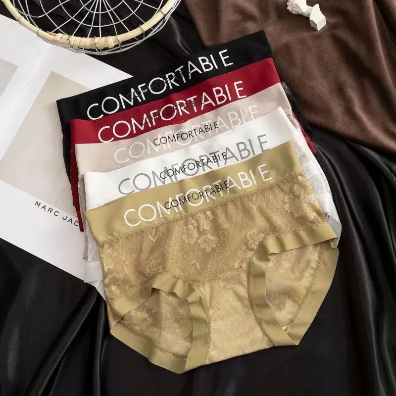 HD - CD Renda Pinggang Karet Huruf Breathable Seamless Elastis tinggi Kain Ice silk Seamless CD33