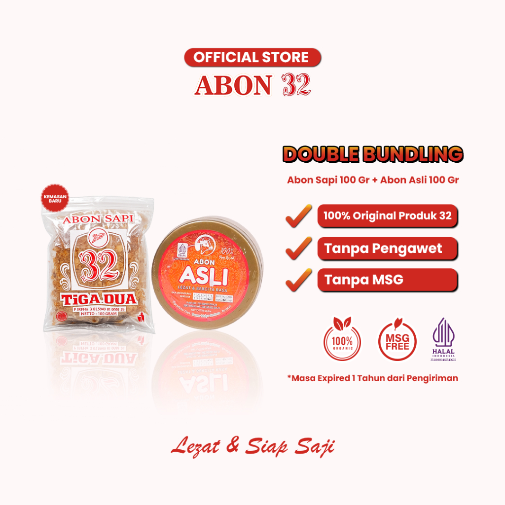Paket Bundling Abon 32 & Abon Asli Kemasan 100gr