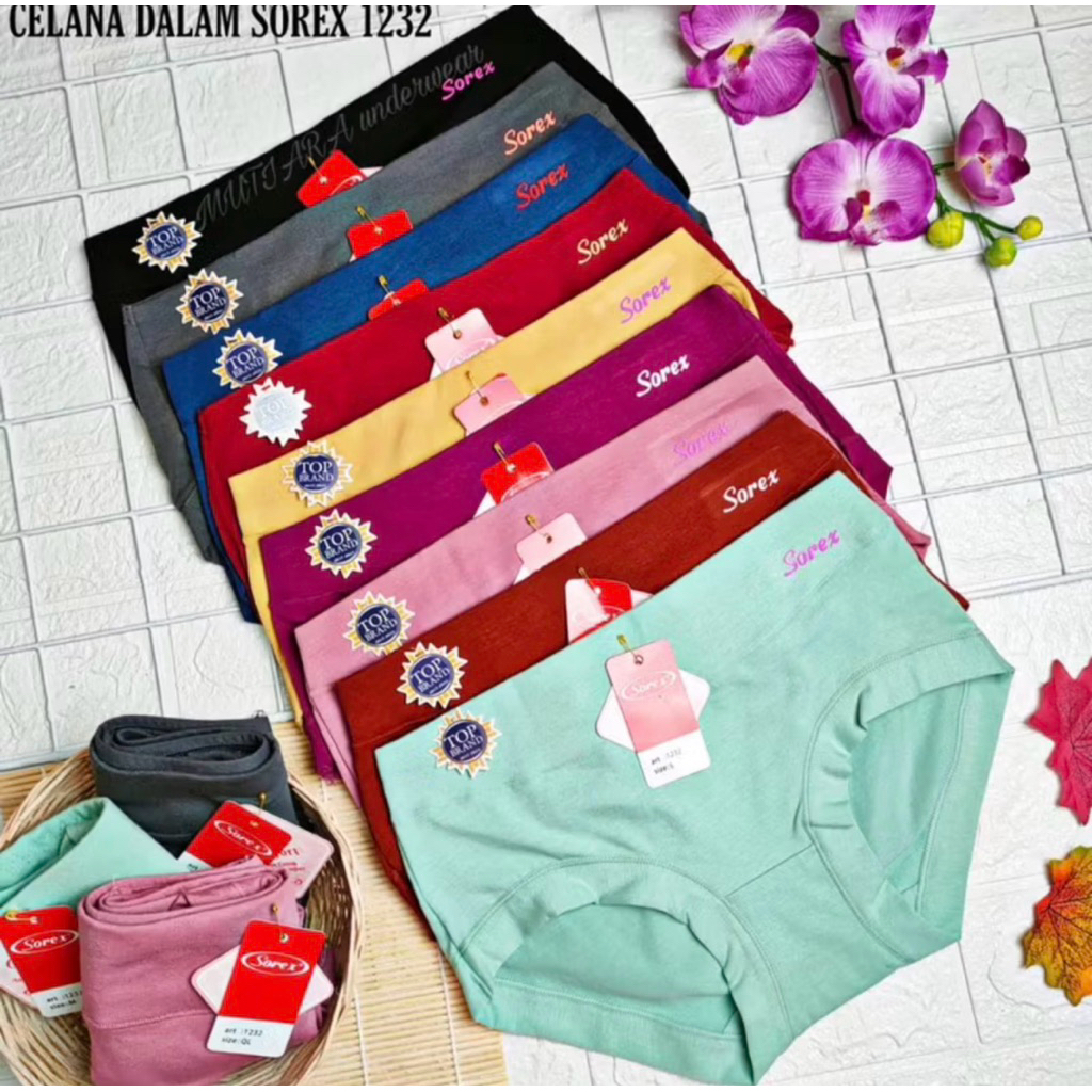 (6 PCS) CD CEWEK SOREX 1232 CELANA DALAM WANITA SUPER SOFT M-XXL
