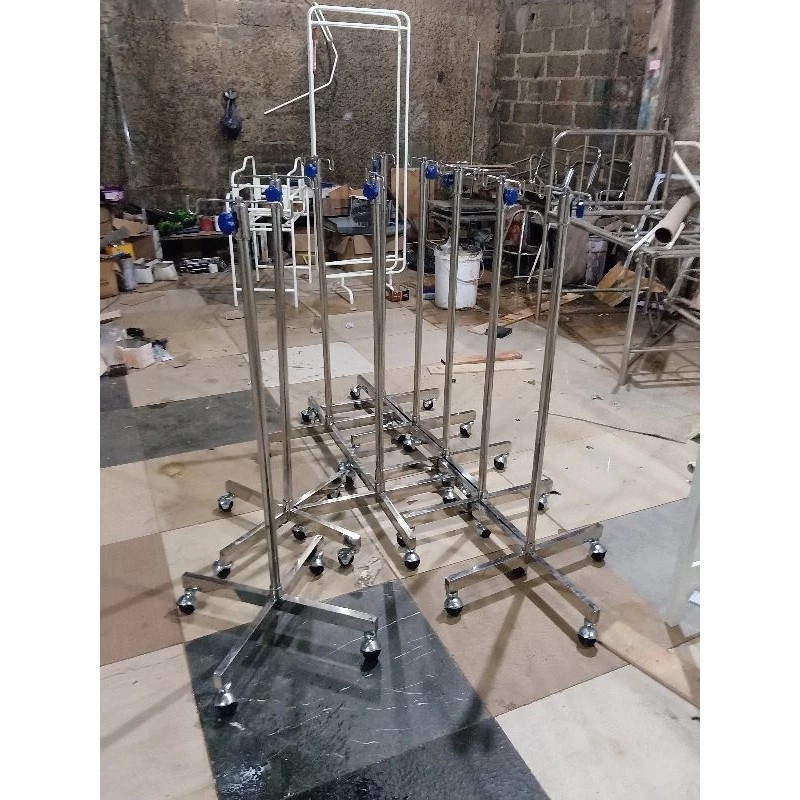 Tiang infus 5 kaki stainless steel - tiang infus stainless - tiang infus besi - tiang infus 3 kaki s