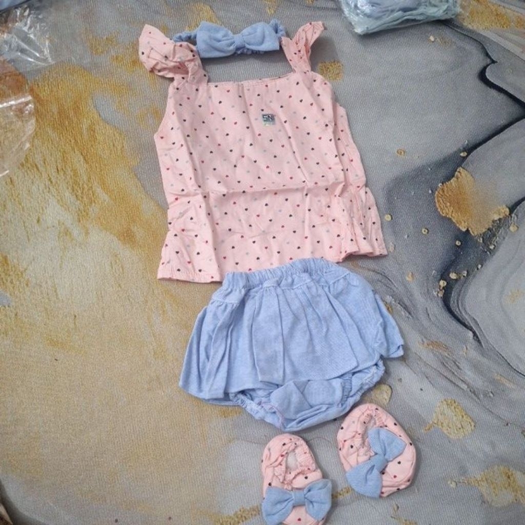 Setelan baju bayi perempuan set 0-3 Bulan