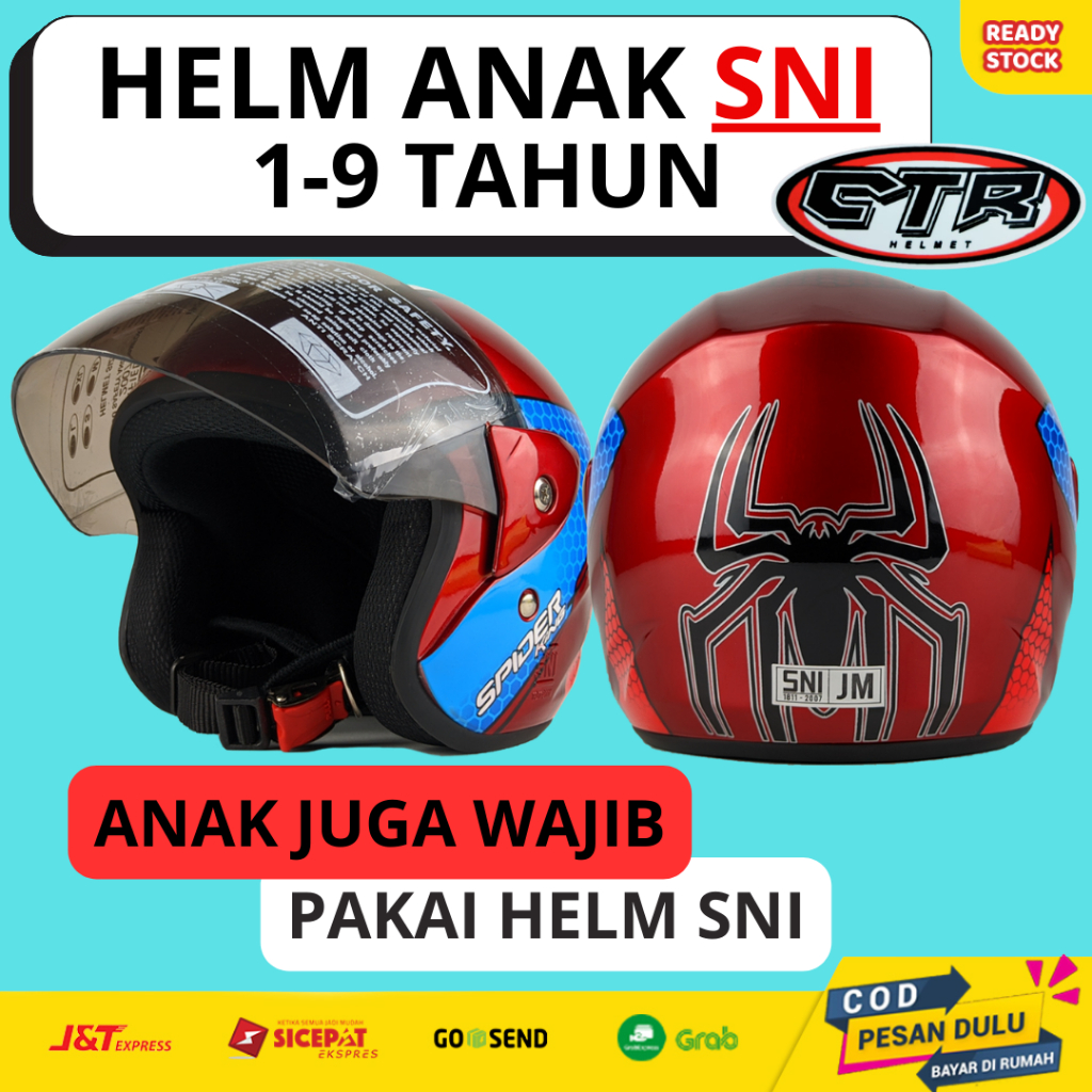Helm Anak Kecil Laki Laki Lucu SNI 1-9 Tahun