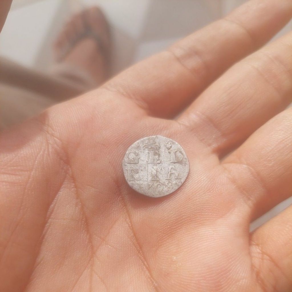 koin perak Gelria 2 stuiver tahun 1708 asli. sulit