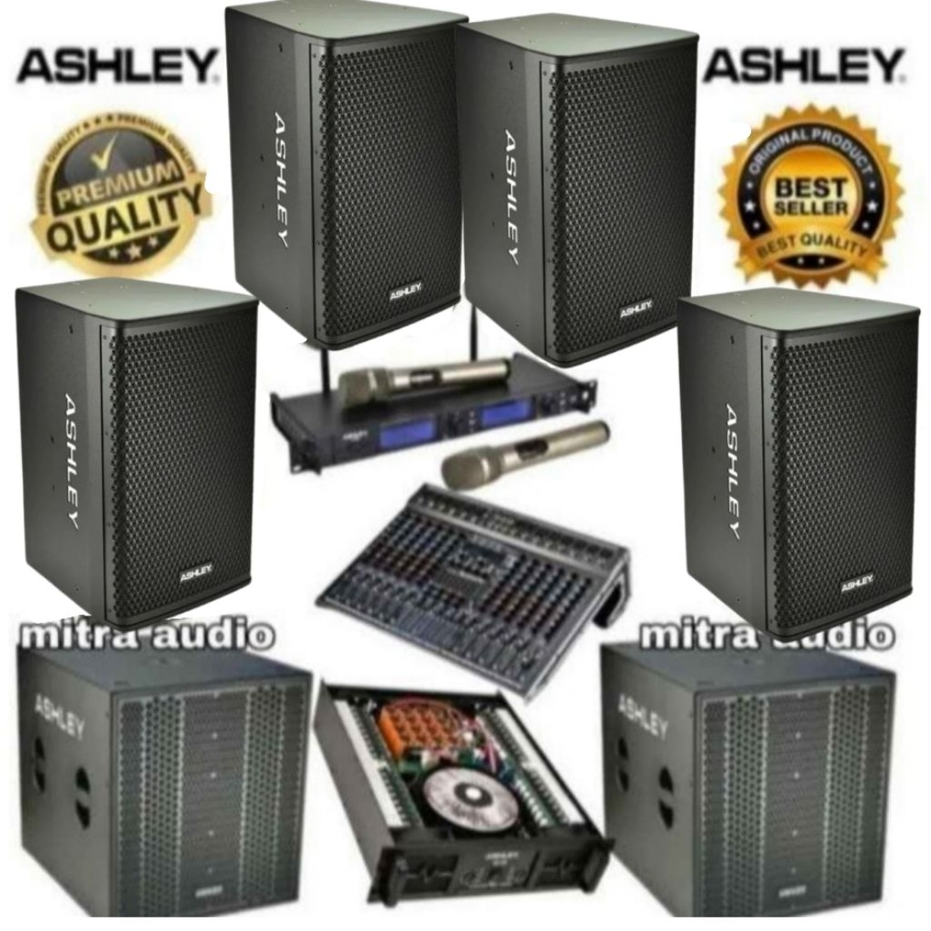 Paket sound karaoke speaker pasif ASHLEY 12 inch + subwoofer pasif ASHLEY 15 inch original