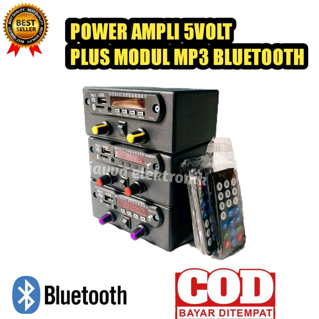 Ampli mini 5Volt plus modul bluetooth super bass siap pakai