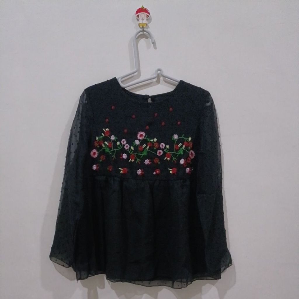 Blouse Sifon Motif Bunga