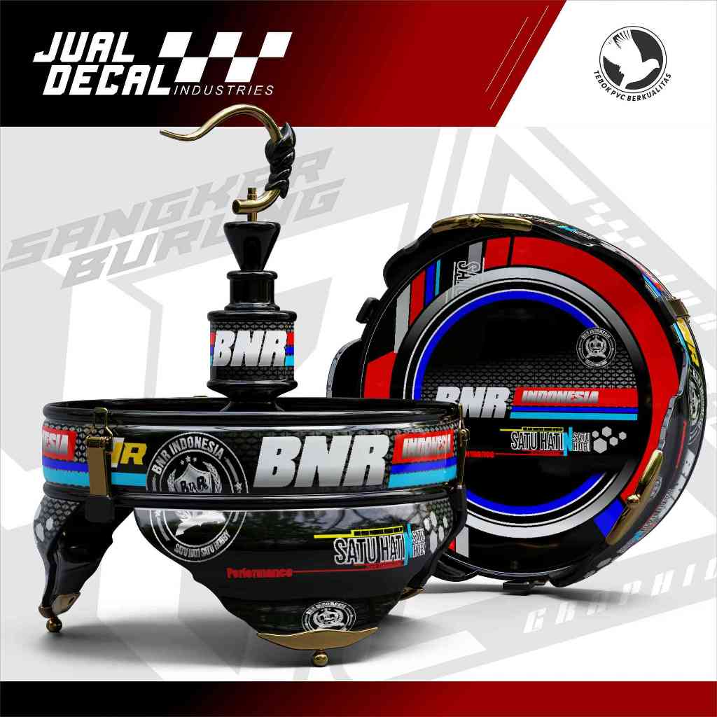 Stiker Sangkar BNR Indonesia Custom Sticker Decal untuk Tebok Burung Lovebird Pleci Helopet Anti Air