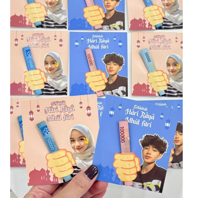 KREATIFUN- 12 pcs Custom Amplop Uang Lebaran Nama & Foto – Sudah Termasuk Plastik